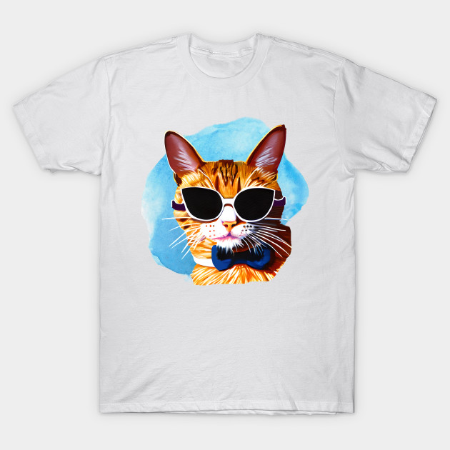 Ginger Cat wearing sunglasses Sassy Cat by hanabiprints